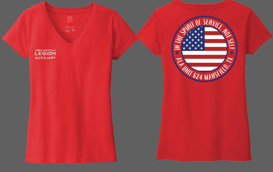 Red Short Sleeved Women's Vneck ALA uniform